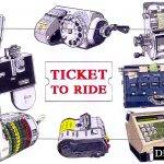 LA001 Ticket to Ride. Greeting Card