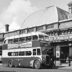 HB005 Eastbourne Corporation Leyland outside the Railway Station 1963 by Jack Turley